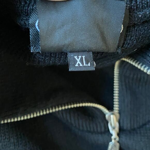 Meister Wool Blend Fair Isle Sweater Men XL Black 1/4 Zip Geometric Aspen Preppy - Picture 6 of 9